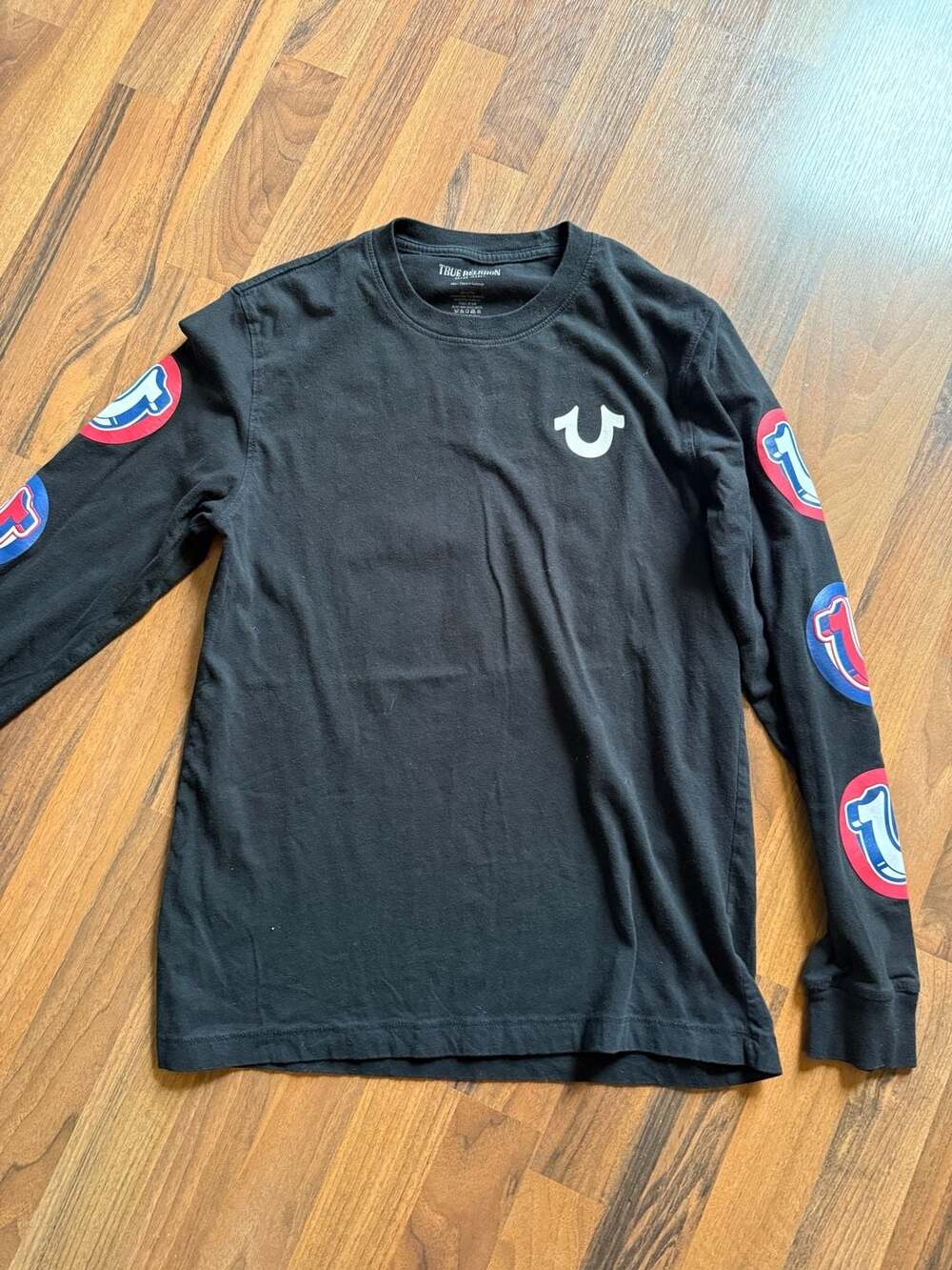 True Religion Brand Jeans Long Sleeve Graphic T-Shirt Black Size Small